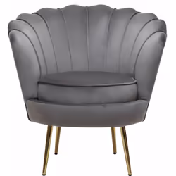 Poltrona "Floria" in velluto - 75 x 68 x 77,5 cm - Grigio Poltrona "Floria La poltrona "Floria" in velluto è perfetta per qua ...