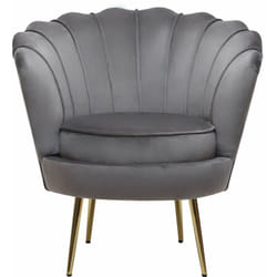 Habitat Et Jardin - Poltrona 'Floria' in velluto - 75 x 68 x 77,5 cm - Grigio