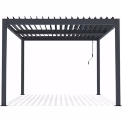Pergola bioclimatica in alluminio - LED integrato intorno alla pergola - Dimensioni: 300 x 400 x 220 cm - Materiali: allumini ...