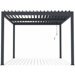 Habitat Et Jardin - Pergola bioclimatica 'Windsor' in alluminio con led 3 x 4 - Grigio
