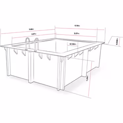 Habitat Et Jardin Caimans Piscina con bordi Piscina rettangolare 9500 L Legno - Vista aggiuntiva 3