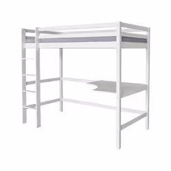 Letto per bambini a soppalco con scrivania "Angéla" 90 x 190 cm - Bianco