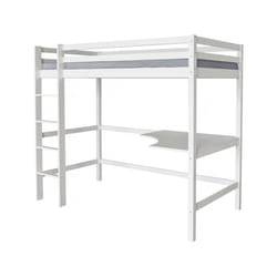 Letto per bambini a soppalco con scrivania &quot;Angéla&quot; 90 x 190 cm - Bianco