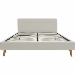 Letto in lana riccia Némo per 2 persone - Crema - Dimensioni letto: 147 x 207 x 89 - Dimensioni materasso: 140 x 190 cm - Tes ...