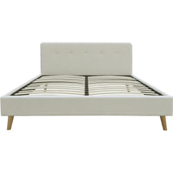 Letto in tessuto riccio 'Nemo' 140x190 - Crema