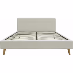 Letto Némo 2 posti in lana riccia - Crema - Dimensioni del letto: 167 x 217 x 89 - Dimensioni del materasso: 160 x 200 cm - T ...