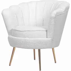 Poltrona a conchiglia "Floria" - 75 x 68 x 77,5 cm - Bianco Poltrona "Floria bouclette" La poltrona bouclette "Floria" è perf ...