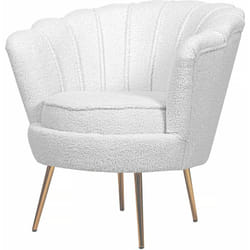 Habitat Et Jardin - Poltrona 'Floria' in velluto - 75 x 68 x 77,5 cm - Bianco