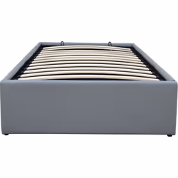 Letto singolo in PVC Ava con contenitore - Molla a balestra - Contenitore - 90 x 190 cm Grigio Letto matrimoniale in PVC con ...