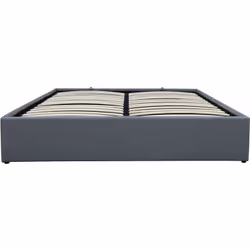 Letto matrimoniale in PVC Ava con contenitore - Rete a doghe - Contenitore - 160 x 200 cm - Grigio Letto matrimoniale in PVC  ...