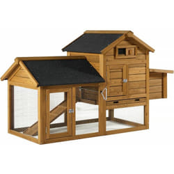Pollaio Poulette con cassetta nido in legno - Marrone