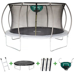 Habitat Et Jardin - Trampolino con rete interna e canestro 'jumper' Ø4,25 m - Grigio