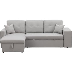Habitat Et Jardin - Divano letto angolare/reversibile 'Axel' - 3 posti - Grigio chiaro
