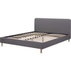 Letto matrimoniale in tessuto scandinavo Louise 160 x 200 cm - Grigio Letto Louise in tessuto grigio 160 x 200 cm - Grigio Im ...