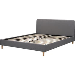 Habitat Et Jardin - Letto matrimoniale in tessuto Louise 160 x 200 cm - Grigio
