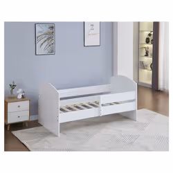 Letto per bambini &quot;Victoria&quot; con barriera - Legno - Bianco - 80 x 160 cm
