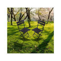 Set di 2 sedie da giardino pieghevoli in plastica &quot;Tenerife&quot; - Grigio antracite