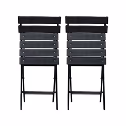 Set di 2 sedie da giardino pieghevoli in plastica &quot;Tenerife&quot; - Grigio antracite