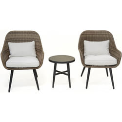 Set di mobili da giardino in resina intrecciata Amber a 2 posti - Marrone