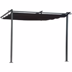 Pergola appoggiata - Antracite - Acciaio - Pergola a muro 3 x 3 m - Dimensione gambe 60 x 60 mm Pergola addossata con tetto r ...
