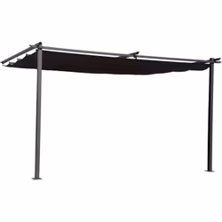 Pergola appoggiata - Antracite - Acciaio - Pergola a muro 3 x 4 m - Dimensione gambe 60 x 60 mm Pergola con tetto retrattile  ...