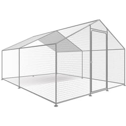 Recinto per galline 9 m² rete metallica 3 x 3 x 2 m acciaio zincato
