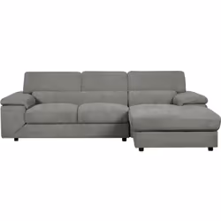 Divano angolare destro in tessuto ciniglia "London" - 4 posti - Grigio - Dimensioni: 266 x 166 x 70 cm Divano angolare destro ...