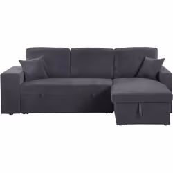 Divano letto angolare "Axel" - Velluto a coste - Divano: 233 x 146 x 86 cm - Letto: 192 x 136 x 44 cm - Capienza (penisola) + ...
