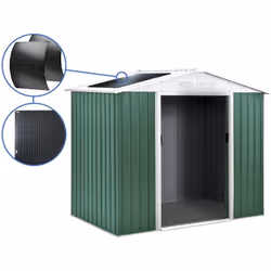 Capanno da giardino in metallo - Con pannelli solari - Set da 2 - Presa di corrente e inverter Wi-Fi inclusi - 4,07 m² - dime ...