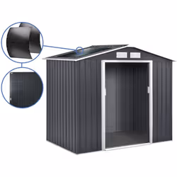 Capanno da giardino in metallo - Superficie di 5,29 m² - Con pannelli solari - Set da 2 - Presa di corrente e inverter Wi-Fi ...
