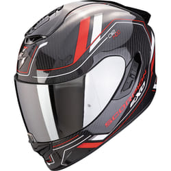 Scorpion Exo-1400 Evo 2 Carbon Air Mirage Casco, nero-bianco-rosso, dimensione M per uomo