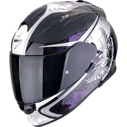 Scorpion EXO-491 Run Casco, nero-bianco-porpora, dimensione XS per uomo