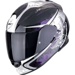 Scorpion EXO-491 Run Casco, nero-bianco-porpora, dimensione 2XS per uomo
