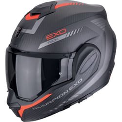 Scorpion EXO Tech Evo Carbon Cosy Casco, nero-rosso, dimensione L per uomo