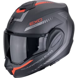 Scorpion EXO Tech Evo Carbon Cosy Casco, nero-rosso, dimensione M per uomo