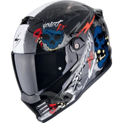 Scorpion Covert FX Skullz Casco, nero-grigio-rosso, dimensione M per uomo