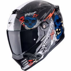 Scorpion Covert FX Skullz Casco, nero-grigio-rosso, dimensione M per uomo - Vista aggiuntiva 2