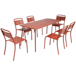 Tavolo da pranzo a 6 posti in terracotta BERGAME