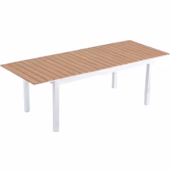 Tavolo da giardino allungabile 8 posti in alluminio e legno Con il suo design elegante che combina una struttura in alluminio ...
