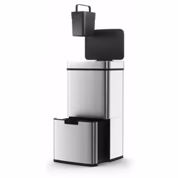 Cestino automatico con reggetta Capacità 75L modello NARVIK in acciaio inox Finitura in acciaio inox spazzolato Dimensioni: 4 ...