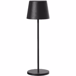LAMPADA DA TAVOLO A LED: Kelly Black è una lampada da tavolo a LED senza filo con una base a LED bianco caldo a intensità var ...