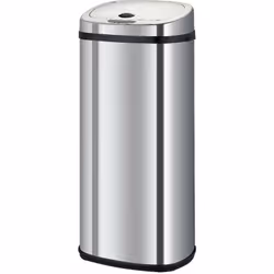 Bidone da cucina automatico rettangolare con reggiatura Capacità 42L modello LARGO in acciaio inox Finitura: acciaio inox luc ...