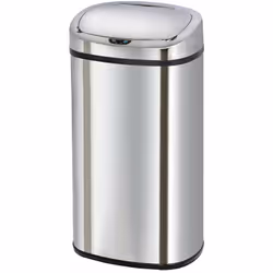 Cestino automatico rettangolare con reggiatura Capacità 68L modello MAJESTIC in acciaio inox Finitura lucida a specchio Dimen ...