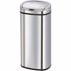 Portarifiuti da cucina automatico rettangolare con reggetta Capacità 80L modello MAJESTIC in acciaio inox Finitura lucida a s ...