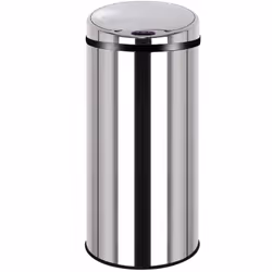 Cestino automatico rotondo con secchio. Capacità 42L. Modello ARTIC in acciaio inox. Dimensioni: ∅ 31 x 73 cm. Peso: 3,7kg. F ...
