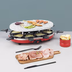 H.Koenig RP412 griglia per raclette 8 persona(e) 900 W Nero, Grigio, Rosso - Vista aggiuntiva 5