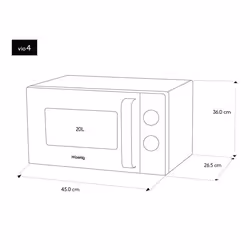 H.Koenig VIO4 forno a microonde Nero, Acciaio inox Solo microonde Superficie piana 20 L 700 W - Vista aggiuntiva 5