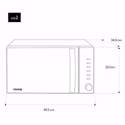 H.Koenig VIO2 forno a microonde Nero, Argento Solo microonde Superficie piana 20 L 700 W - Vista aggiuntiva 4