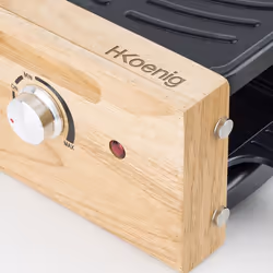 H.Koenig WOD8 griglia per raclette 8 persona(e) 1200 W Nero, Grigio, Bianco, Legno - Vista aggiuntiva 4