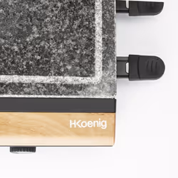 H.Koenig RP328 griglia per raclette 8 persona(e) 1400 W Nero, Grigio, Bianco, Legno - Vista aggiuntiva 4